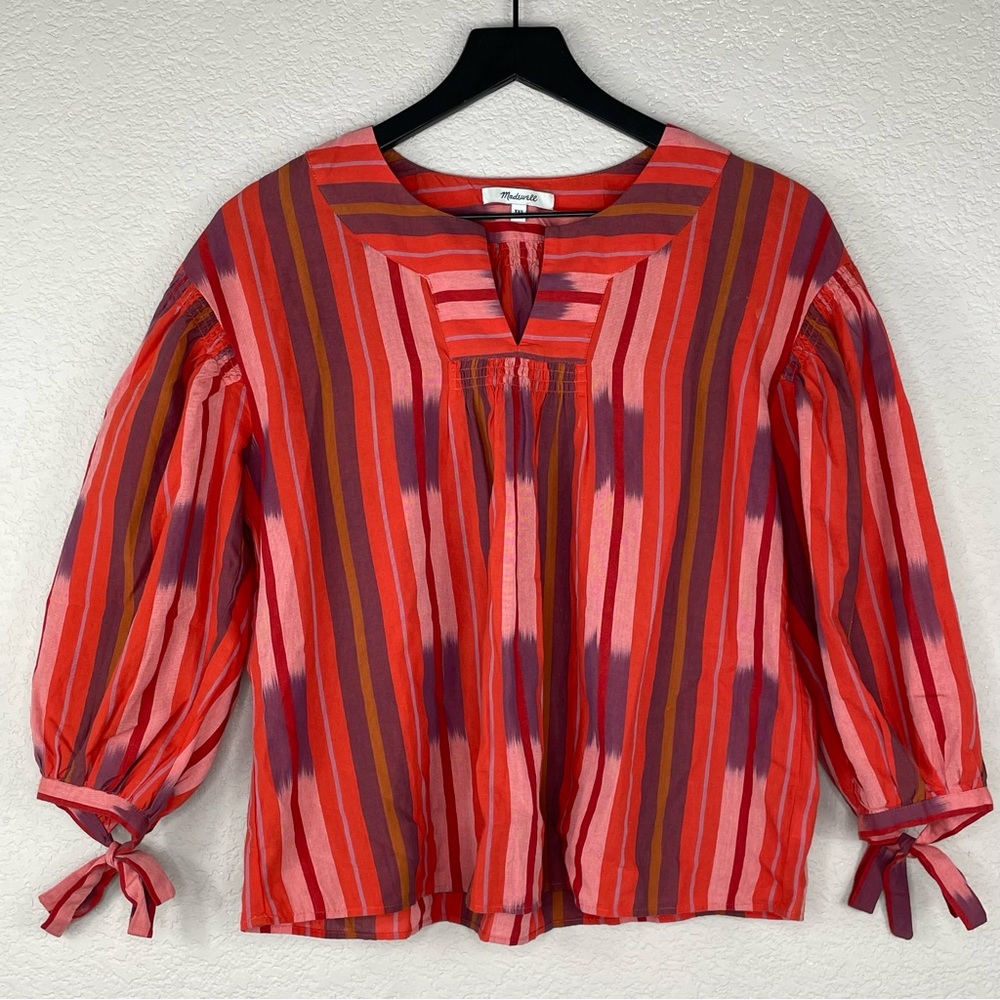 Madewell Ikat Peasant Blouse Size XXS - Picture 2 of 9